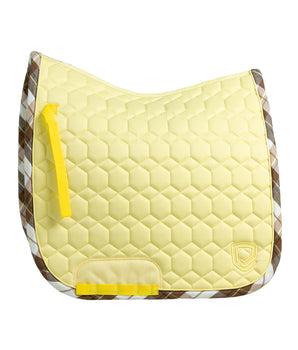 Recycled Dressage Saddle Pad - Tartan Citrus